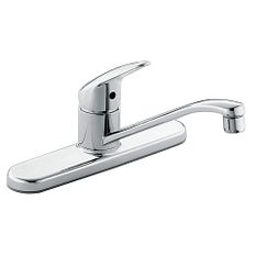Llave con acabado en cromo de un maneral para cocina