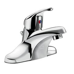 Llave con acabado en cromo de un maneral para baño