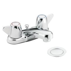 Llave con acabado en cromo de dos manerales para baño
