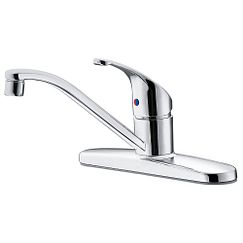 Llave con acabado en cromo de un maneral para cocina