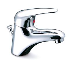 Llave con acabado en cromo de un maneral para baño
