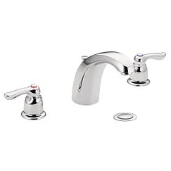 Llave para baño de arco bajo con dos manerales, con acabado en cromo