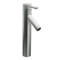 Llave monomando para baño de arco bajo, con acabado en cromo