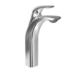 Llave monomando para baño de arco bajo, con acabado en cromo