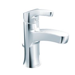 Llave con acabado en cromo de un maneral para baño
