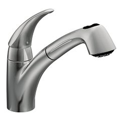 Llave extraíble de cromo, arco bajo y un maneral para cocina