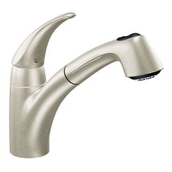 Llave monomando inoxidable extraíble con arco bajo para cocina