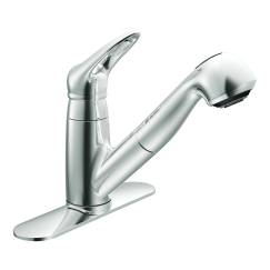 Llave extraíble de cromo, arco bajo y un maneral para cocina