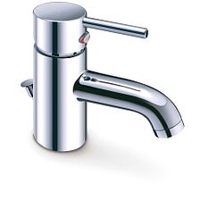 Llave con acabado en cromo de un maneral para baño