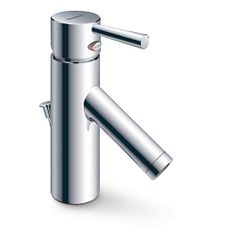 Llave monomando para baño de arco bajo, con acabado en cromo