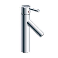 Llave monomando para baño de arco bajo, con acabado en cromo