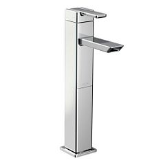 Llave monomando para baño de arco bajo, con acabado en cromo