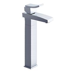 Llave para baño de arco alto con un maneral, con acabado en cromo
