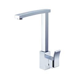 Llave para baño de arco alto con un maneral, con acabado en cromo