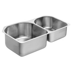 Fregadero de acero inoxidable de doble tina calibre 18