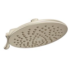 Cebolleta de regadera de dos funciones de 8" de diámetro, en níquel cepillado