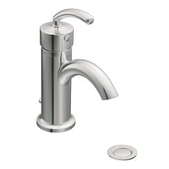 Llave monomando para baño de arco bajo, con acabado en cromo