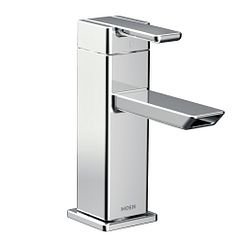 Llave monomando para baño de arco bajo, con acabado en cromo