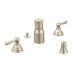 Llave de níquel cepillado y dos manerales para bidet