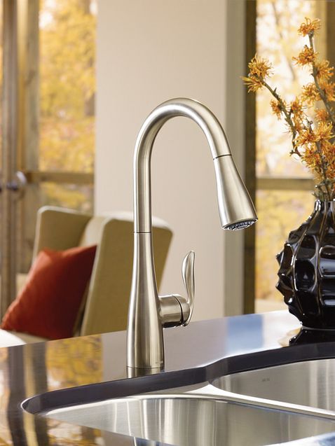 Arbor spot resist stainless one-handle high arc pulldown kitchen faucet ...